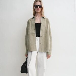 TOTEME inspired Scandinavian suede soft shirt small